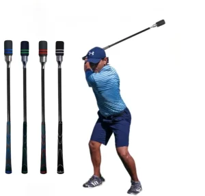 Weighted Steel Head Fiberglass Body Golf Swing Rod Trainer for Warm up and Rhythm Tempo Practice