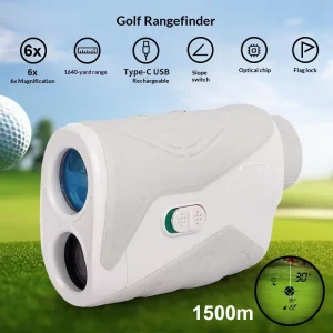 White 6x Magnification High Precision Laser Pulse Golf Rangefinder Telescope Slope Grade Display Non Slip Shockproof Model