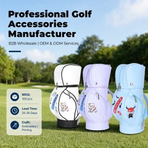 White Blue Purple Waterproof Mini PU Leather Golf Accessories Pouch