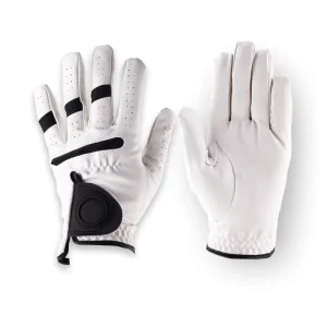 White Golf Gloves Comfortable PU Leather Golf Gloves With Custom Logo Ball Marker