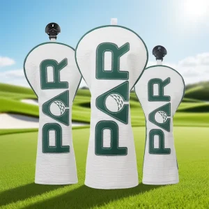 White PAR Luxury Golf Accessories Gift Golf Headcover Embroidery Logo Golf Club Head Cover