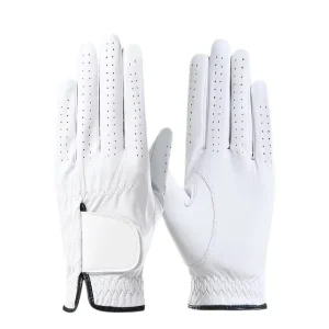 White Soft Full Color Indonesia Cabretta Leather Golf Glove