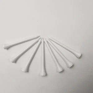 White and Natural Wooden Golf Tee with Custom Logo Print High Quality Model 008 Environmental Protection
