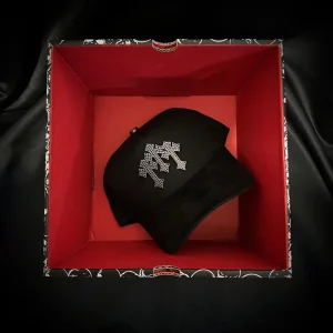 Wide Brim Suede Trucker Hat OEM Custom 5 Panel A Frame Baseball Hat Rhinestone Chrome Beard Hats