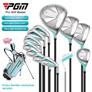 Women Golf Club Set 12PCS Right Hand Beginner Set 460cc Driver High Forgiveness Iron Ultra Light Graphite Shaft Bag Pink Blue