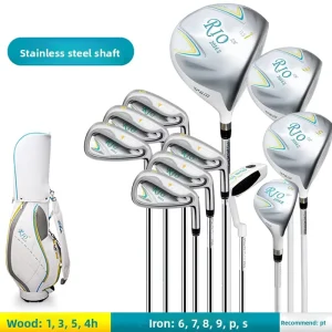 Women Right Handed Putter Set with Titanium Alloy Clubhead Carbon Fiber Shaft Rubber Grip Portable Design Golf Bag Included