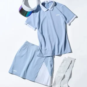 Women Slim Fit Two-tone Color Golf Polo Shirt Breathable Summer Sports Elastic Fitness Tennis Polo T Shirt Custom