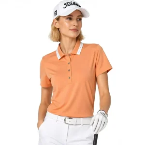 Women’s Casual Performance Golf Jersey for Shirt Breathable Knitted Leopard Print Eco Friendly Comfortable
