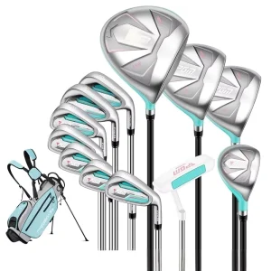 Women’s Complete Golf Clubs Set 12/9/4 Clubs with Stand Bag, Lightweight Graphite Shafts