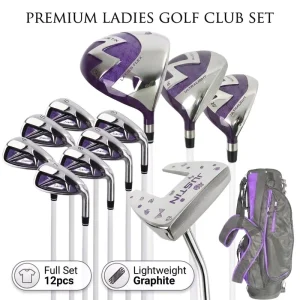 Women’s Golf Club Set Custom Logo Ladies Golf Clubs Complete Set Lightweight Full Set for Female Golfers