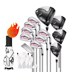 Women’s Golf Club Set Model LTG048 L Flex High Rebound Lightweight Carbon Fiber Titanium Combination Rod Set Telescopic Bag