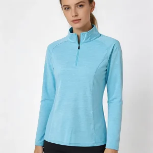 Women’s Long Sleeve Athletic Tennis Apparel Plus Size Available 1/4 Zip up Golf Pullover