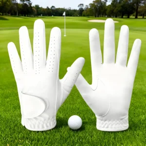 Women’s Premium Leather Breathable Lightweight Enhanced Hand Grips with Custom Logo Golf Gloves for Golf Sports Performance