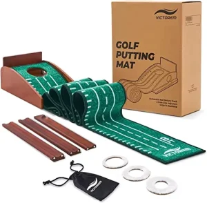Wooden Golf Green Putter Trainer Green Indoor Golf Putting Mat 1 Hole Training Aids Mini Golf Carpet
