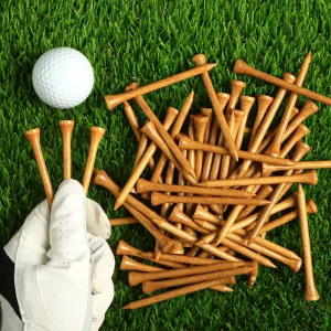 Wooden Golf Tees Natural Birch Wood Golf Tee Durable Wood Bamboo Golf Tees Custom Logo Size Biodegradable Golf Accessories