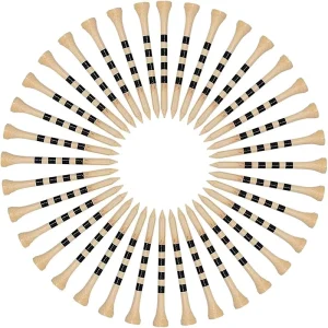 Wooden Wood Golf Tee 2 3/4 Inch 70Mm 3 1/4 Inch 83Mm Striped Pattern Printed Sports Outdoor Accessories for Beginners
