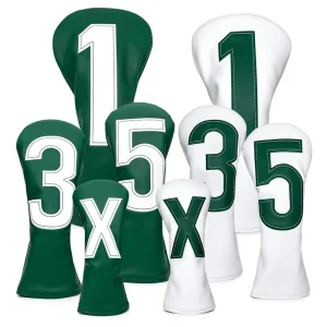 Xiamen Golf Professional Custom Golf Club Headcovers Set Premium Pu Leather Driver Hybrid Putter Cover Embroidery Bulk