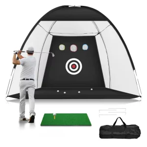 YL003 Portable Golf Hitting Swing Practice Net with Target Cloth for Indoor Outdoor Backyard
