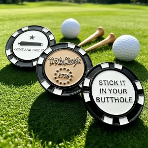 Yardage Chart Golf Poker Chips Set Design Custom Lead Time Metal Magnetic Golf Poker Chip