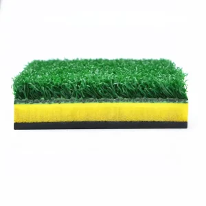 Yellow Color Heavy Duty Golf Hitting Practice Driving Range Mat 1500x1500mm 30mm Thick Nylon & Rubber