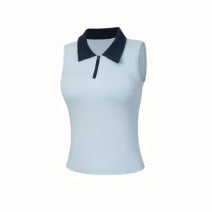 Yoga Women’s Sleeveless Golf Polo Shirt Spandex Nylon Material Water Resistant Quick Dry Eco Friendly Breathable Bow Decoration