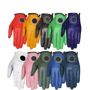 Your Own Logo Soft Full Color Cabretta Leather Breathable Golf Glove Sports Customized Golf Gloves