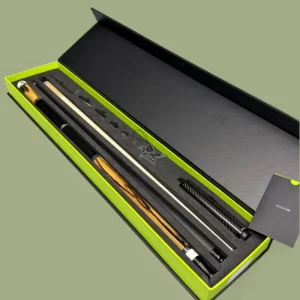 ZENI Professional 1/2 Split Carbon Fiber Pool Cue Ebony Butt Sleeve Pro Taper Shape 2 Shafts 12.2mm/12.5mm Tips Low Deflection