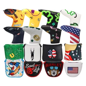 in Stock Golf Club Headcover Golf Accessories PU Leather Putter Dog Luxury Golf Head Cover